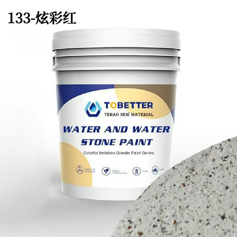 Pintura de parede de pedra exterior à base de água resistente ao clima líquido 133-vermelho brilhante