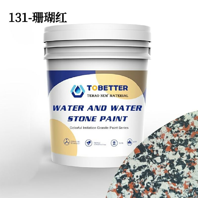 Parede de pedra para exterior impermeável pintura água em água colorida decoração líquida 131 Coral vermelho